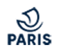Paris écrit en majuscule et au dessus le bateau de la ville