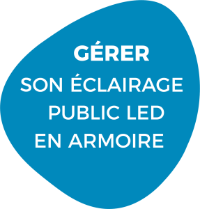 bulle bleue pour décrire l'objectif de la kwartz : gérer son éclairage public LED en armoire