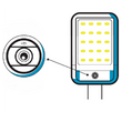 Schéma explicatif de l'implantation du Kara sous le luminaire