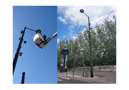 Installations des capteurs Kara sur les luminaires de Paris